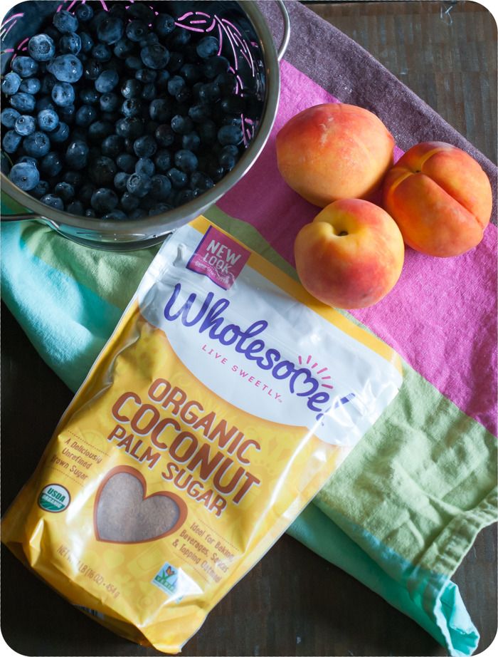peachy blueberry muffins made with coconut sugar!!!