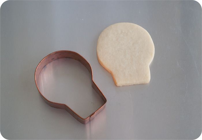 skull cookie cutter used to make sheep cookies