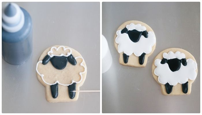 simple sheep decorated cookies | bakeat350.blogspot.com