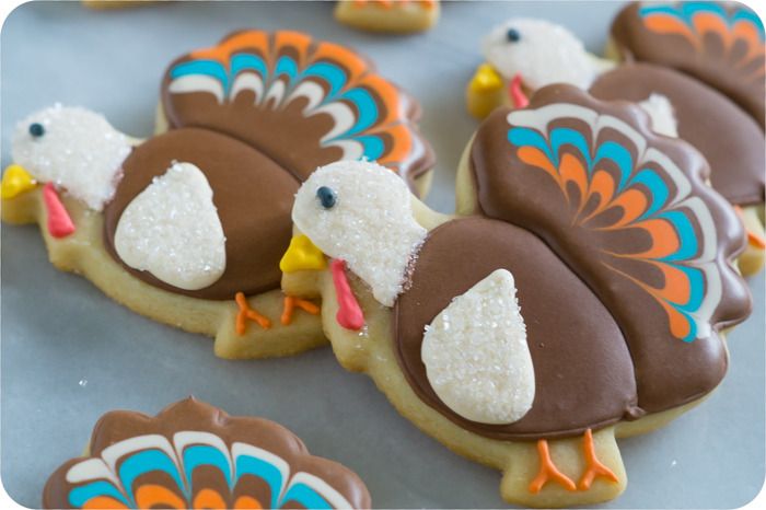 how to make decorated turkey cookies