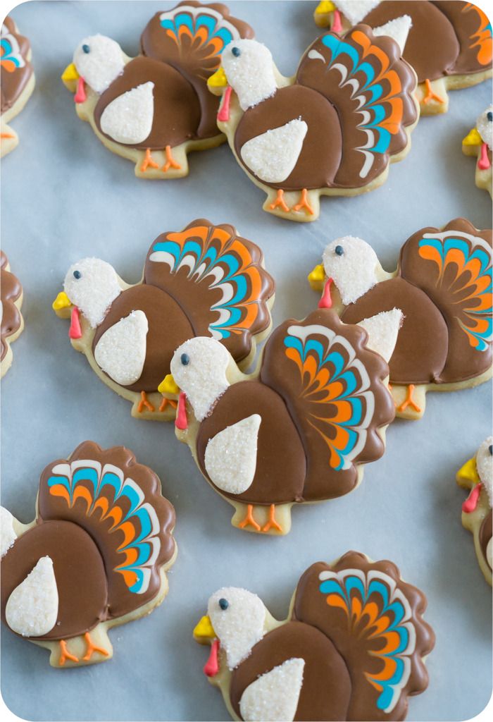how to make decorated turkey cookies
