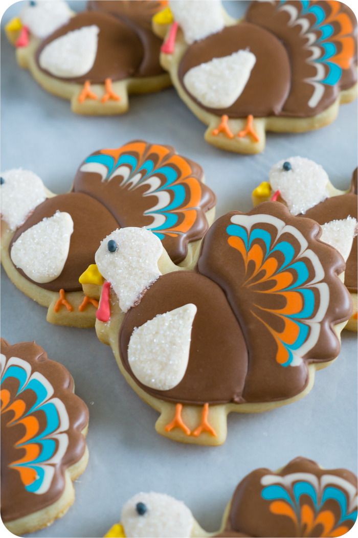 how to make decorated turkey cookies