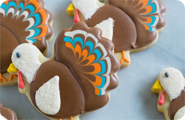 how to make decorated turkey cookies