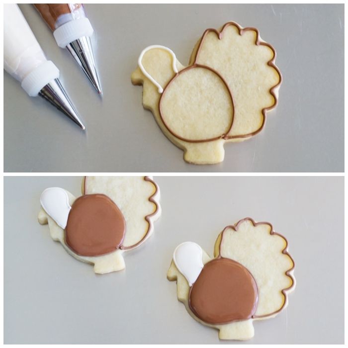 how to make decorated turkey cookies