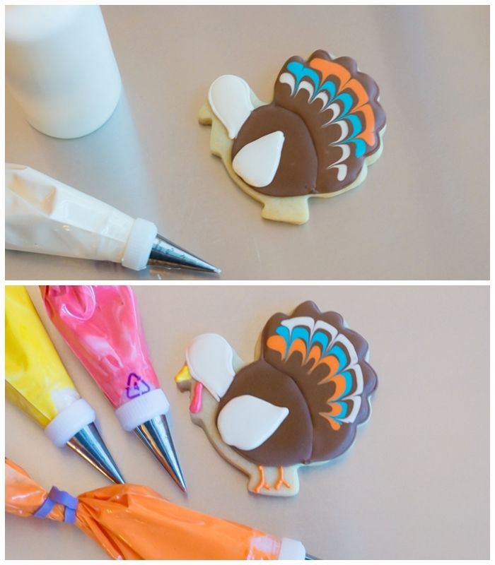 how to make decorated turkey cookies