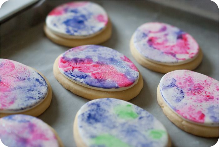 watercolor easter egg cookies, in process