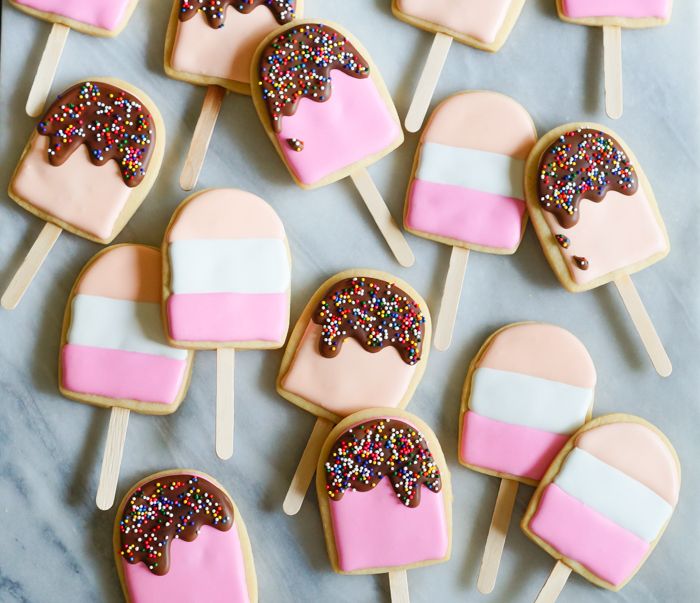 ice cream pops decorated cookies tutorial