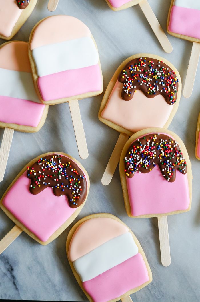 ice cream pops decorated cookies tutorial