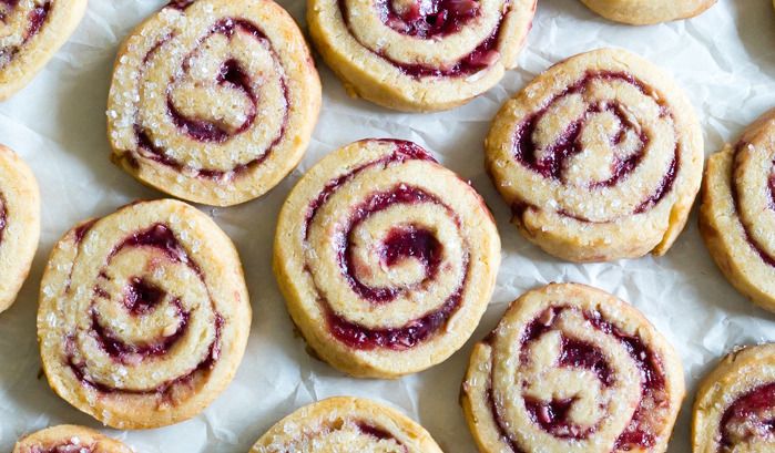 blackberry almond pinwheels : pretty swirled cookies, easy to make, and oh so good!