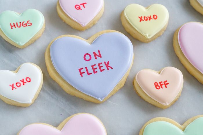 conversation heart cookies