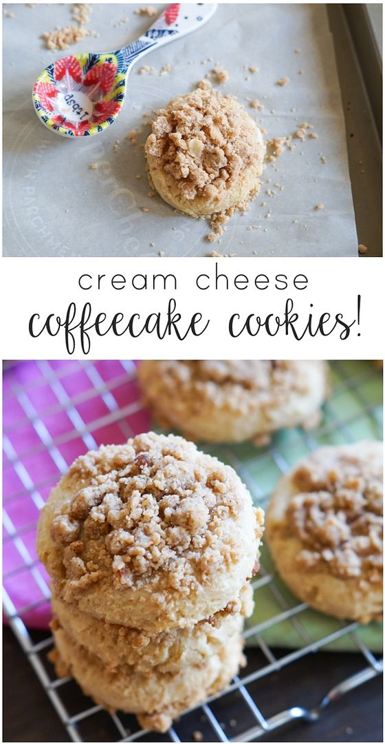 Cream Cheese Coffeecake Cookies ... soft, pillowy, cream cheese cookies with a generous streusel topping