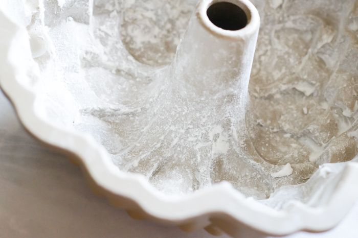 grease and flour Bundt pan