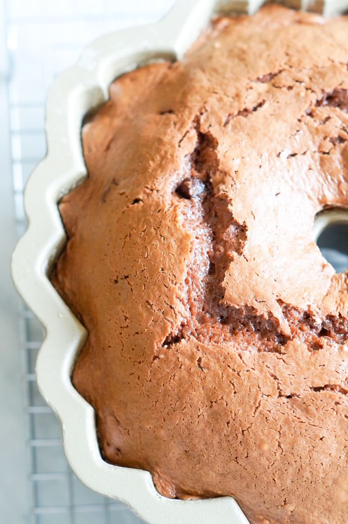 easy chocolate chip bundt cake ... with a pourable chocolate glaze, sprinkles optional