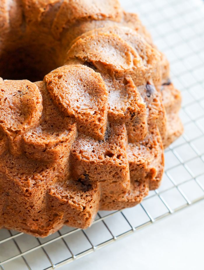 easy chocolate chip bundt cake ... with a pourable chocolate glaze, sprinkles optional