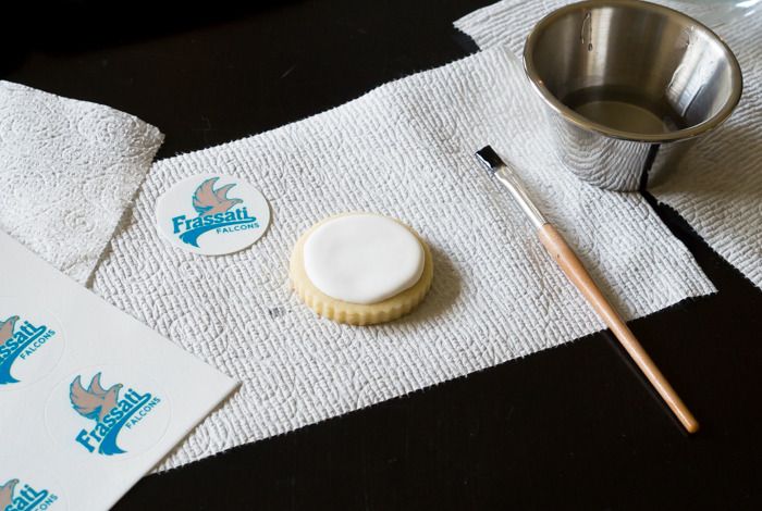 How to use corn syrup to apply printed frosting sheets to cookies...