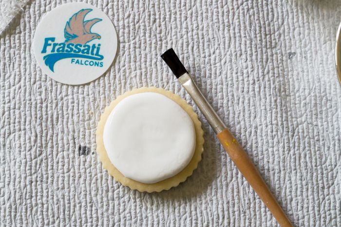 How to use corn syrup to apply printed frosting sheets to cookies...
