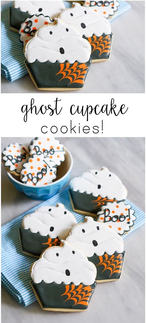 how to make ghost cupcake cookies | bakeat350.blogspot.com
