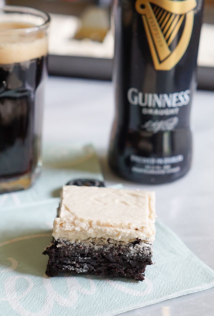 Desserts for Dudes: Guinness-Vanilla Bean Frosted Mocha Brownies
