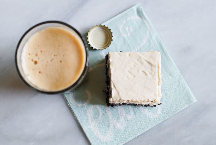 Desserts for Dudes: Guinness-Vanilla Bean Frosted Mocha Brownies