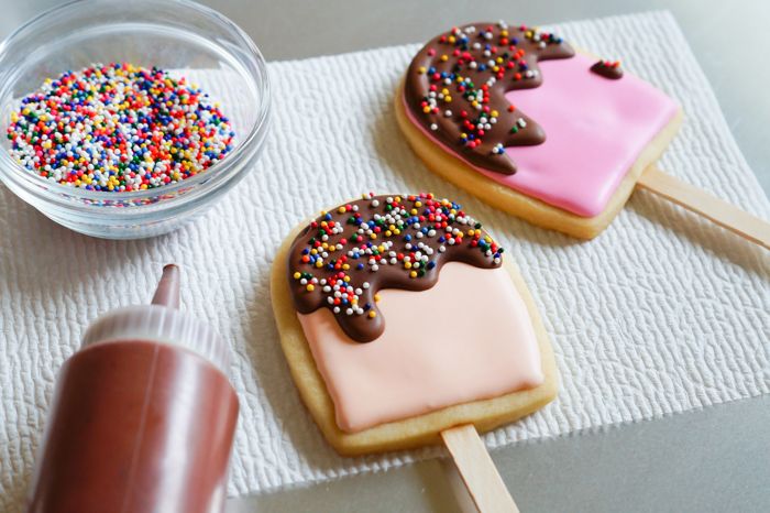 ice cream pops decorated cookies tutorial