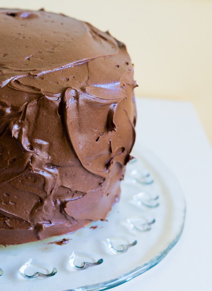 Yellow Cake with Cookie Dough Filling and Fudge Frosting