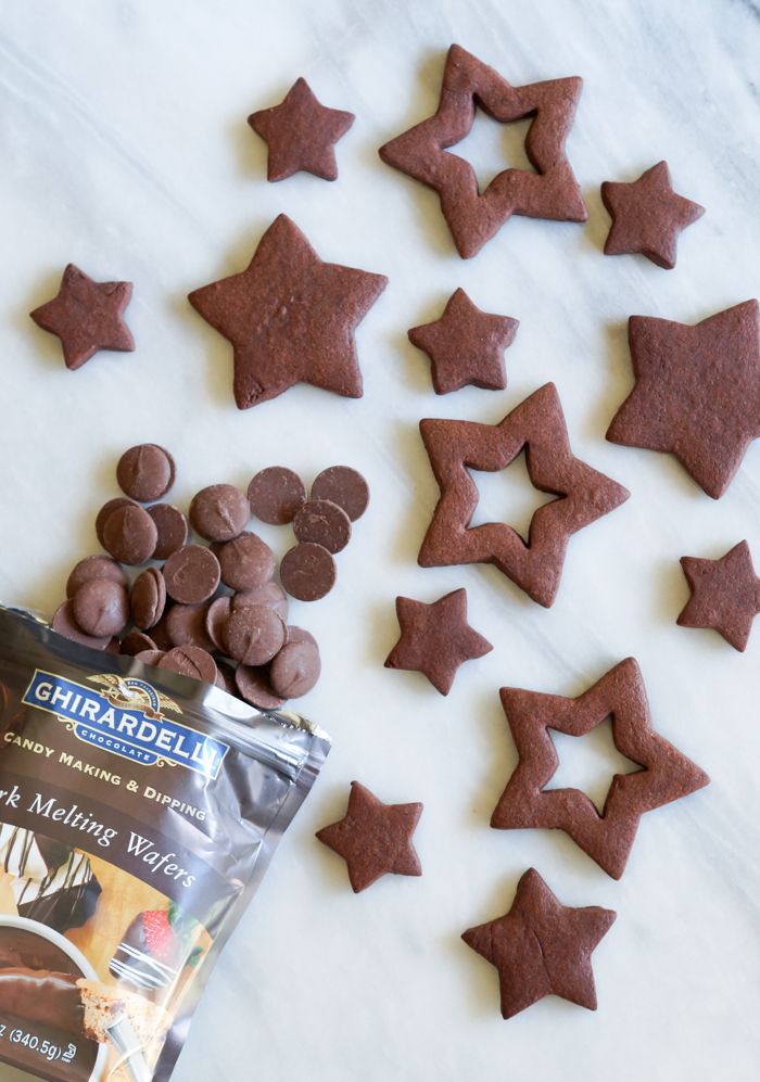 Chocolate-Dipped Chocolate Almond Cut-Out Cookies