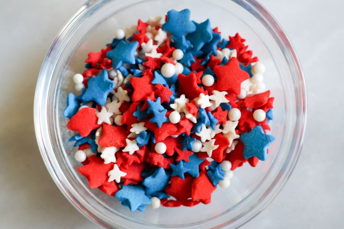 red white and blue sprinkle mix