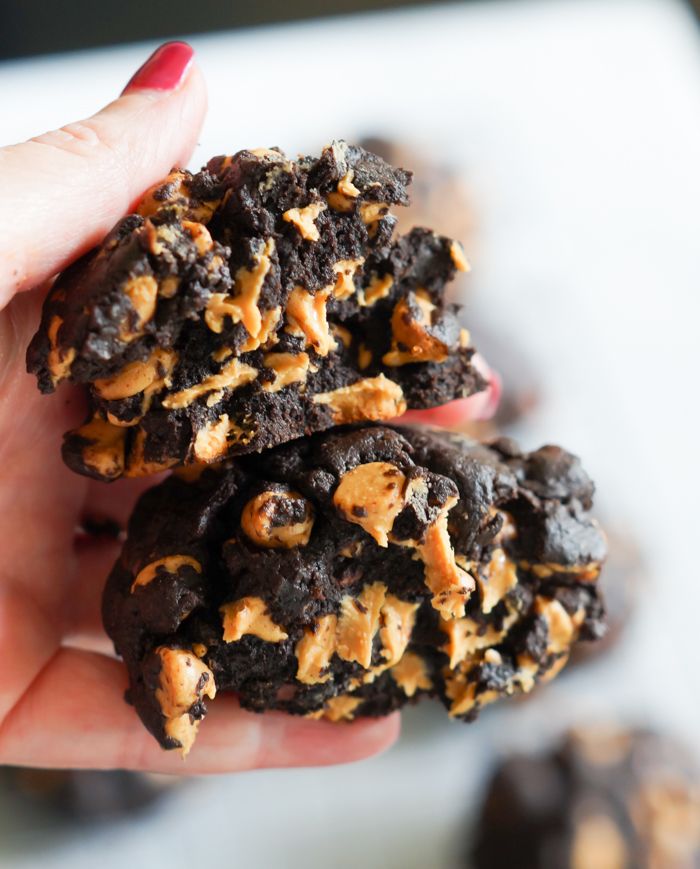 copycat of the famous Levain Bakery Chocolate Peanut Butter Chip Cookies
