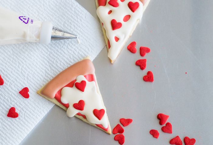 take a little pizza my heart, decorated cookies for valentine's day!