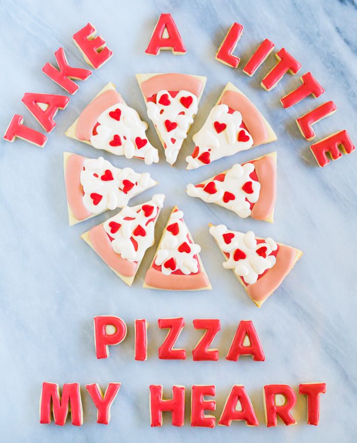 take a little pizza my heart, decorated cookies for valentine's day!