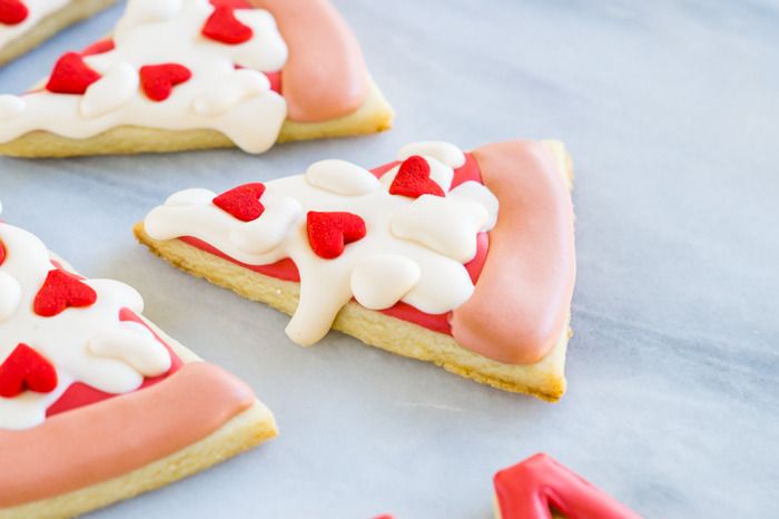 take a little pizza my heart, decorated cookies for valentine's day!