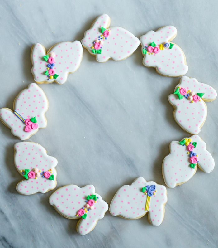 how to make polka dot bunnies decorated cookies