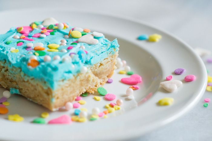 unicorn blondies (cake batter flavored, but made from scratch!)