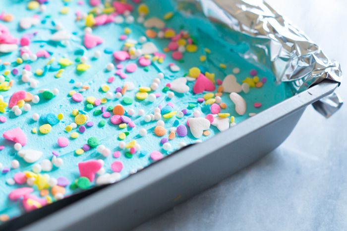 unicorn blondies (cake batter flavored, but made from scratch!)