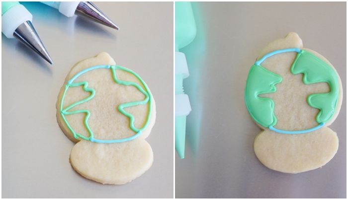 how to make floral-embellished globe cookies