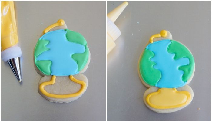 how to make floral-embellished globe cookies