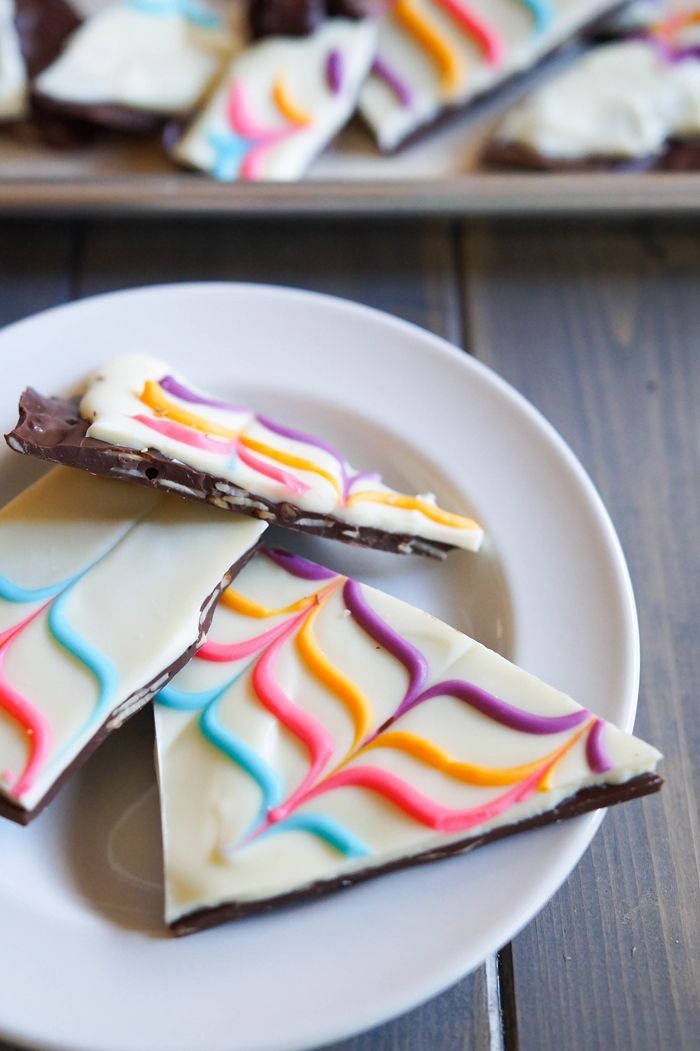 Marbled Chocolate Bark...for Easter or any occasion. The best bark you've ever had, made with toasted, sugared almonds!