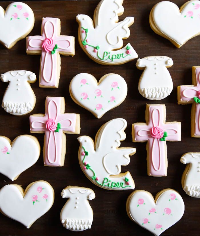 decorated baptism cookies | bakeat350.net