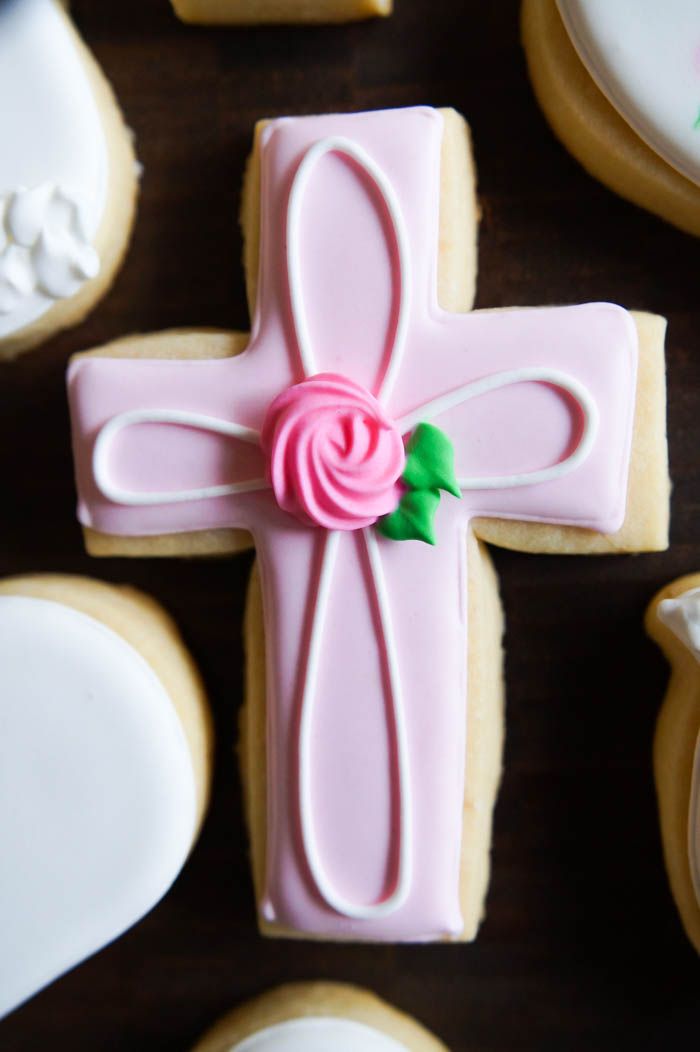 decorated baptism cookies