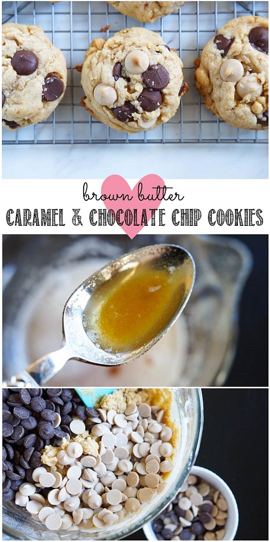 Brown Butter Caramel and Chocolate Chip Cookies | bakeat350.net