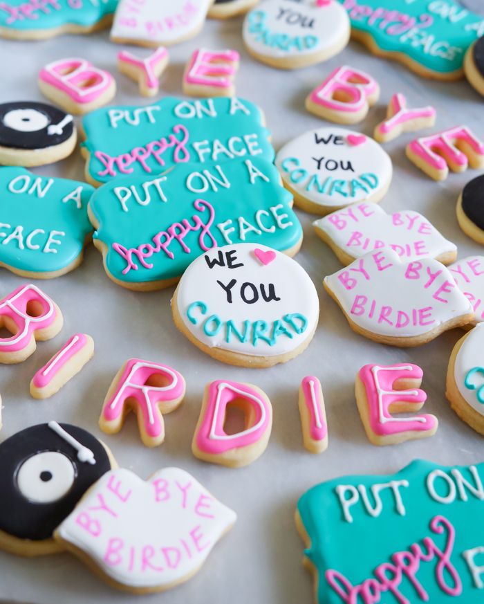 bye bye birdie decorated cookies