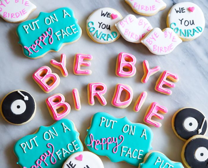 bye bye birdie decorated cookies
