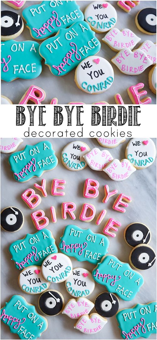 bye bye birdie decorated cookies
