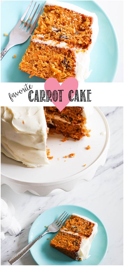 favorite carrot cake with cream cheese frosting | bakeat350.net