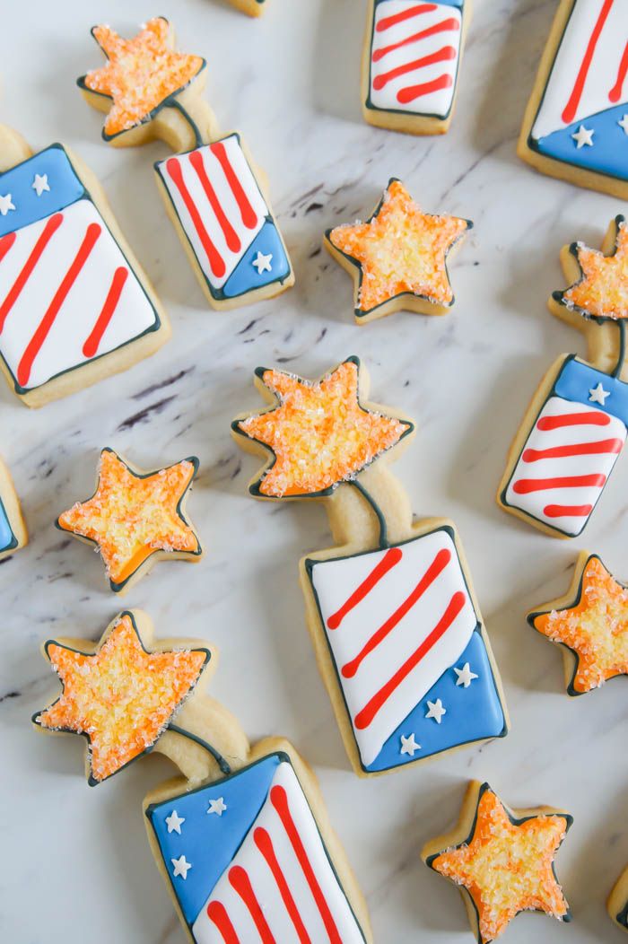 How to make Fourth of July Fireworks decorated cookies
