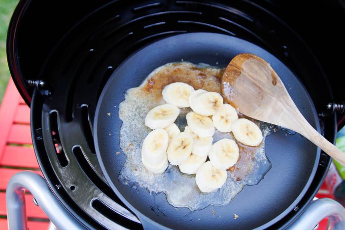 caramelized bananas on the grill