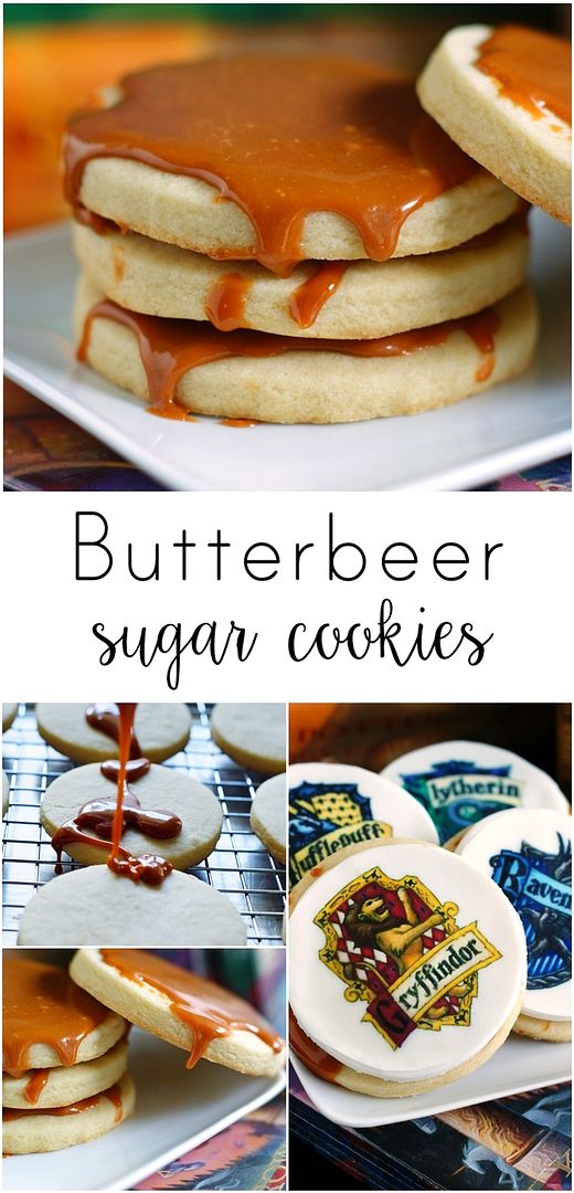 Butterbeer flavored cookies with a Butterbeer glaze. Perfect for a Harry Potter or Hogwarts themed party.