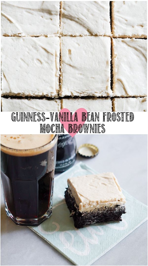 Guinness-Vanilla Bean Frosted Mocha Brownies ... one of our favorite brownie recipes EVER. | bakeat350.blogspot.com
