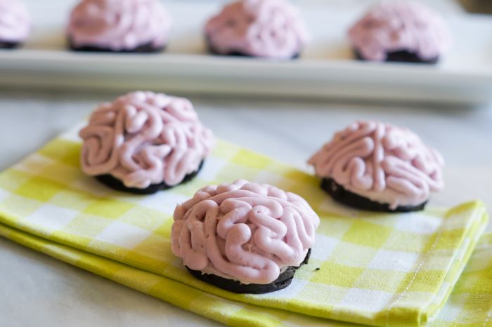Black Cocoa Cookies with Vanilla Brains Buttercream