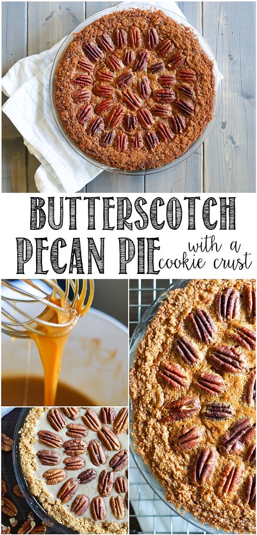 butterscotch pecan pie with a cookie crust
